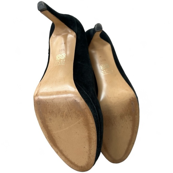 UKIES Nanogel Technology Black Soft Velvet Leather Heels W Silver Chain Size 8 - Picture 12 of 16